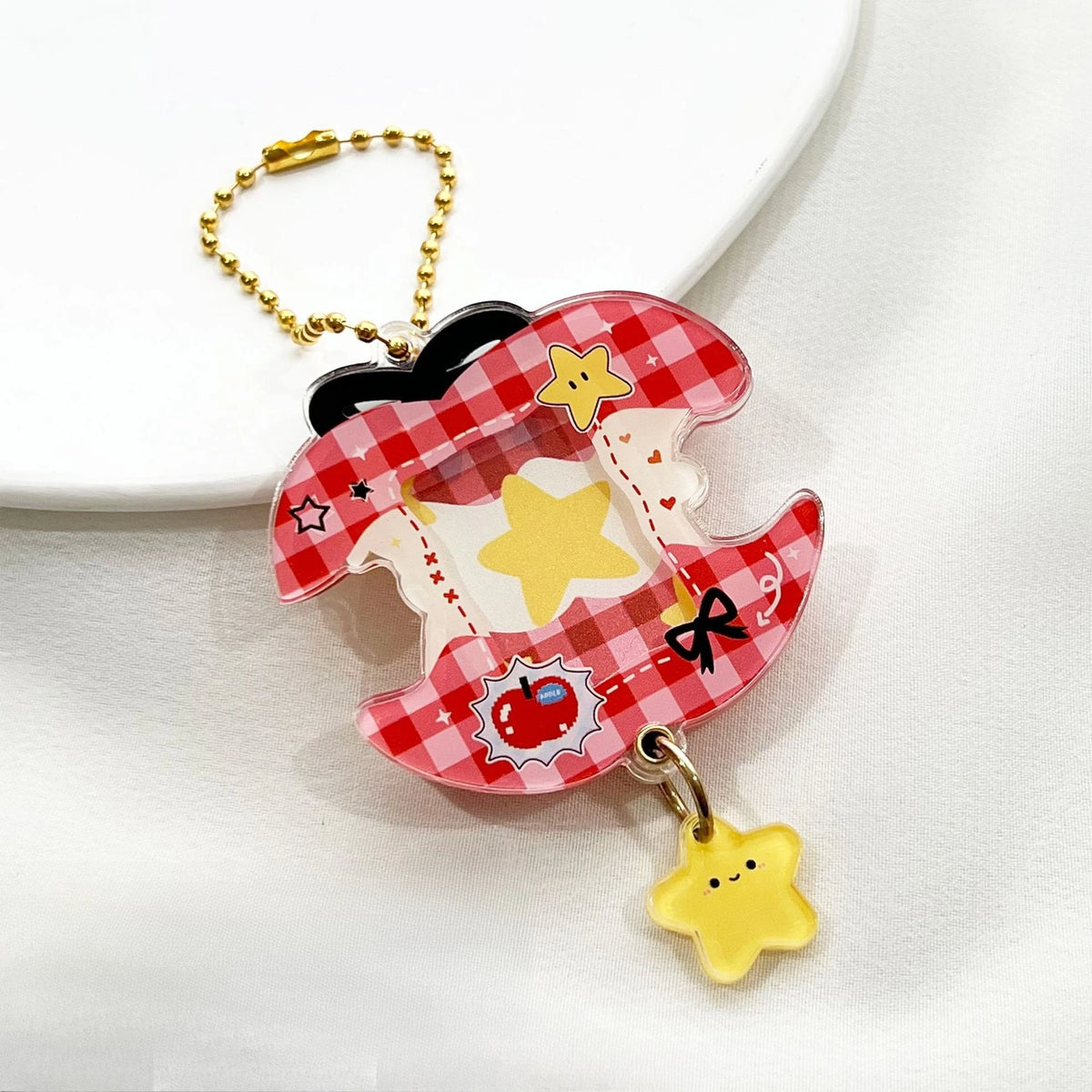 Apple Shaped Mini Photo Frame Keychain