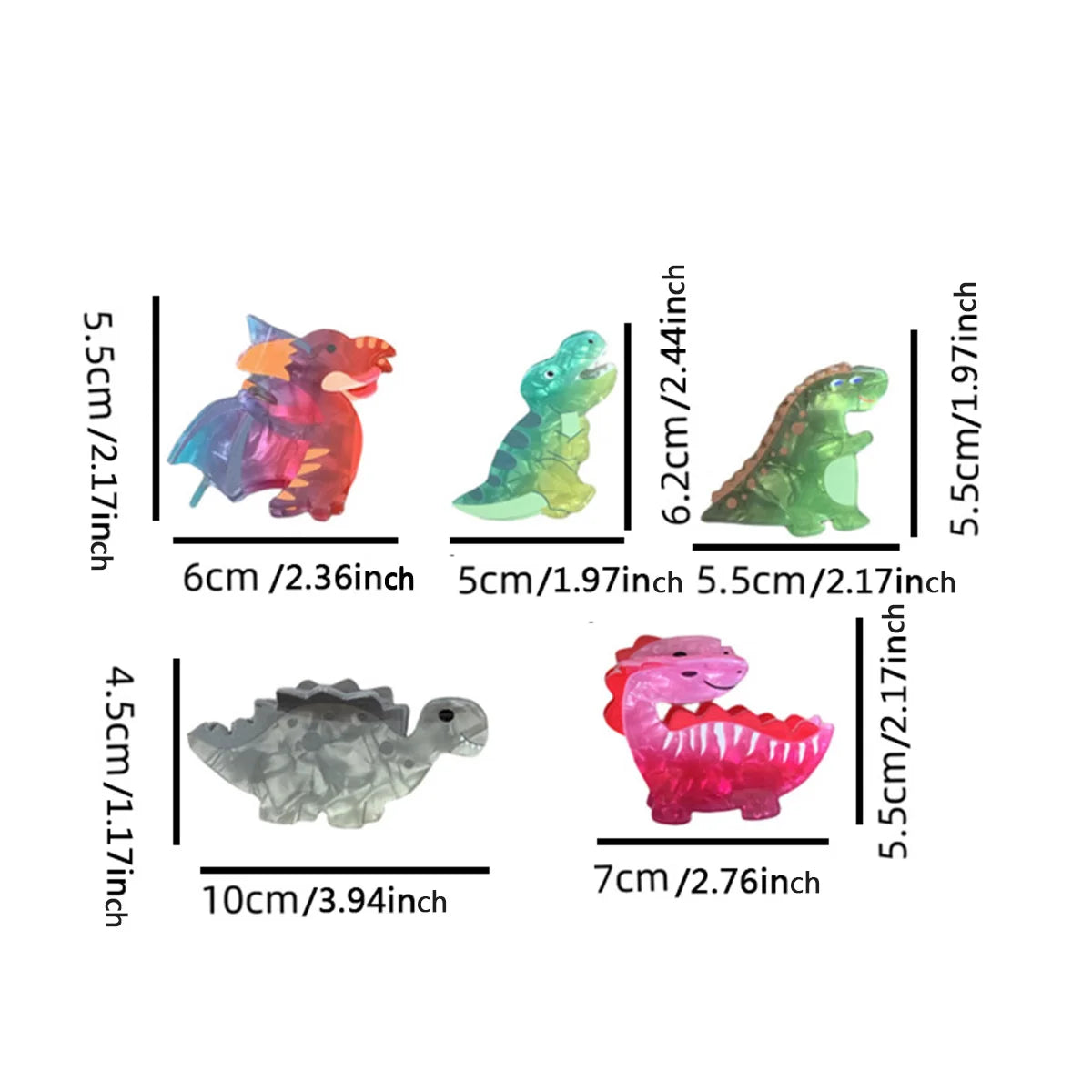 Colourful Dinosaur Hair Claw Clip