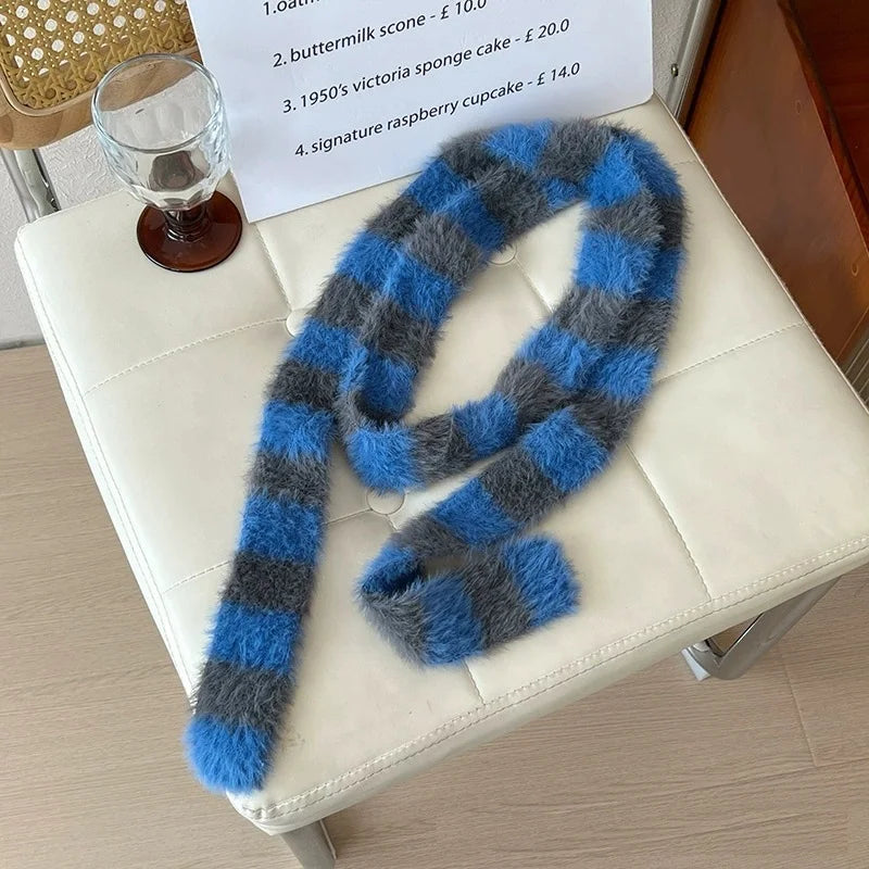 Fluffy y2K Skinny Scarf