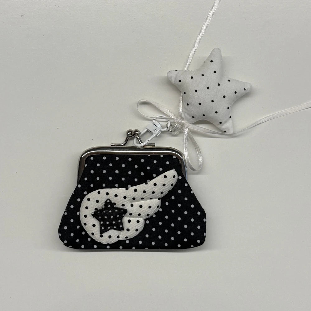 Cute Y2k Coin Purses Lady Small Wallet Wave Dot Handmade Lace Showa Rose Vintage Bag Hanging Pendant Earphone Bag Wallet - Ice Cream Cake