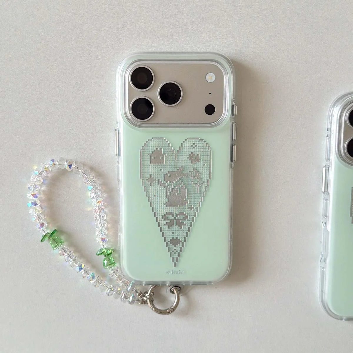 Pixel Lace Heart Bunny iPhone Case
