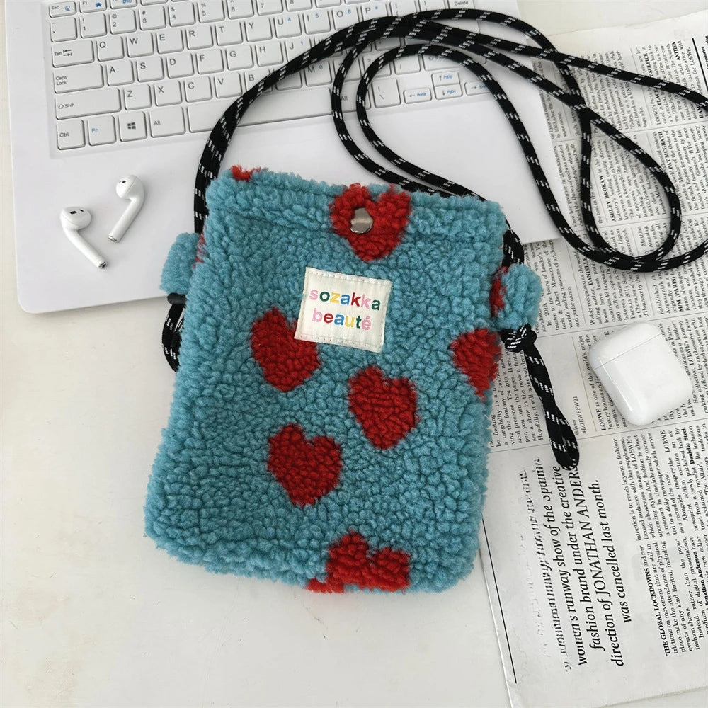 Teddy Fur Plush Pattern Shoulder Bag