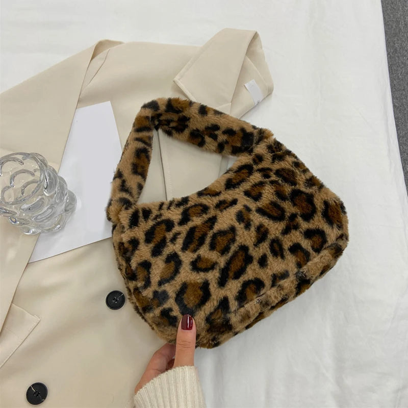 Faux Fur Animal Pattern Purse