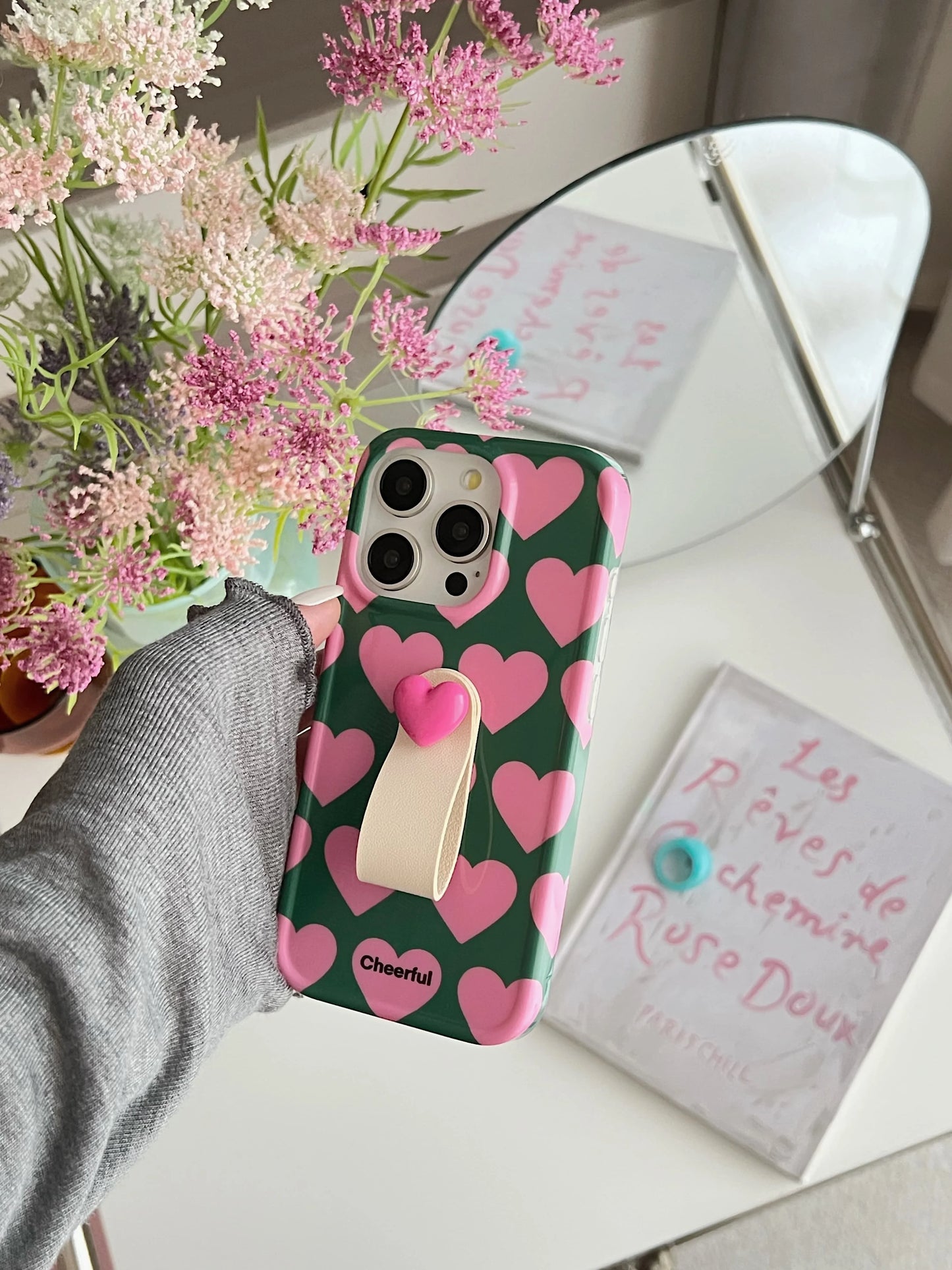 Pink heart iPhone Case