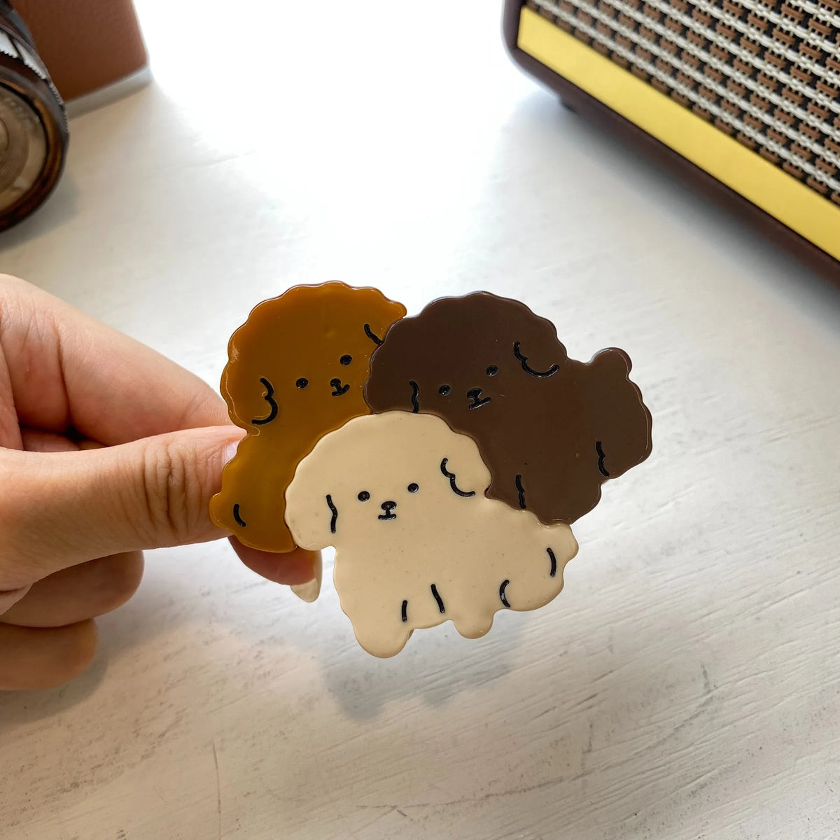 Puppy Pals Acrylic Glossy Hair Claw Clip