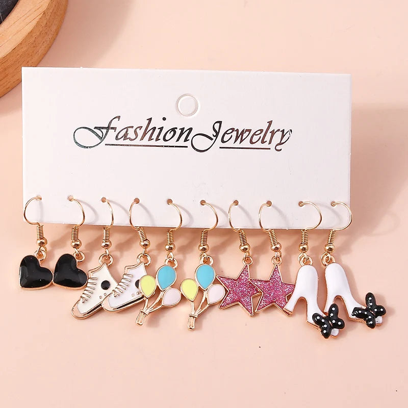 5 Pairs Cartoon Ice Cream Cookie Chocolate Donut Earrings for Women Girls 3D Food Dangle Earrings Kids Jewelry Gifts - Ice Cream Cake