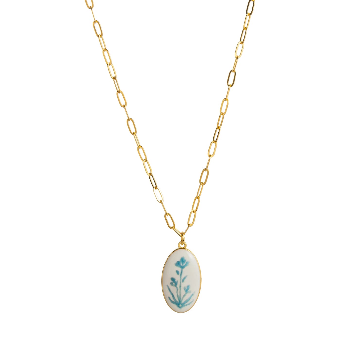 Painted Plants Charm Necklace