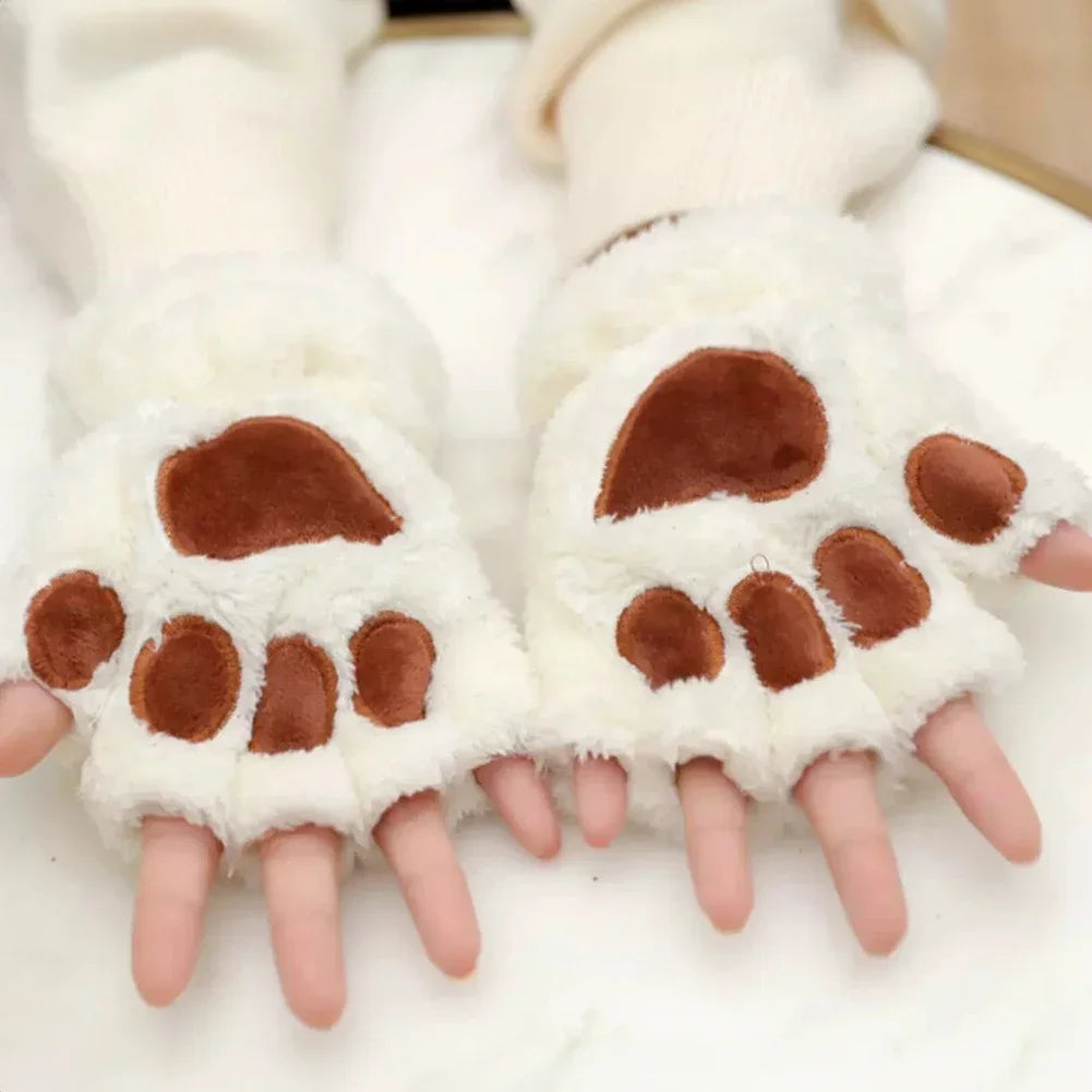 Plush Cat Paw Gloves