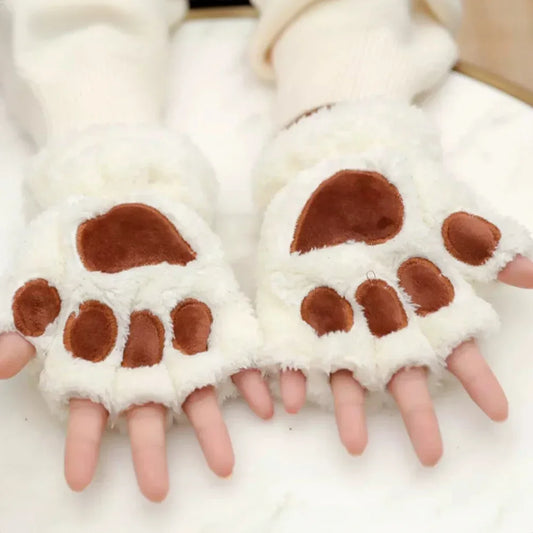 Plush Cat Paw Gloves