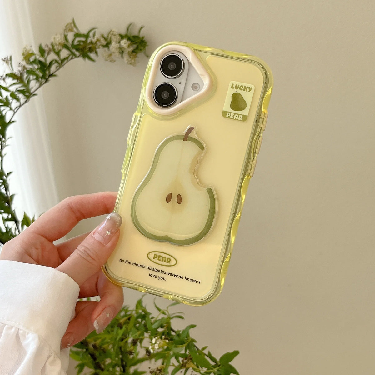 Korea Cute Unique 3D Apple Pear Clear Phone Case for IPhone 16 15 14 Pro Max Anti-Fall Shockproof Protective Soft Shell - Ice Cream Cake