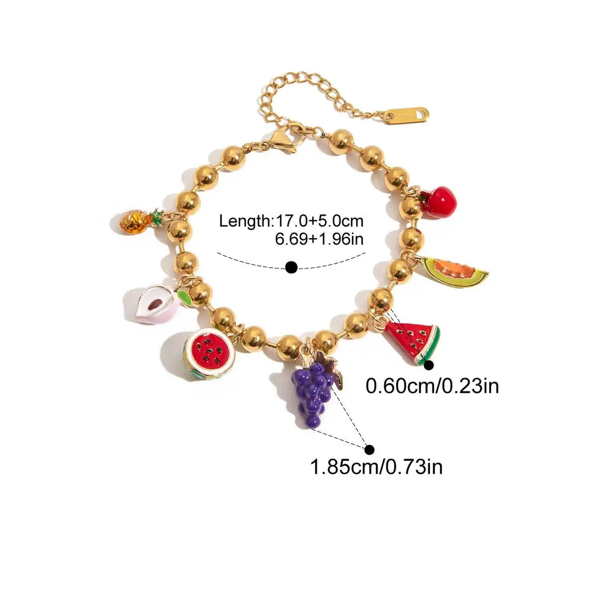 Fruit Charm necklace and Bracelet Set