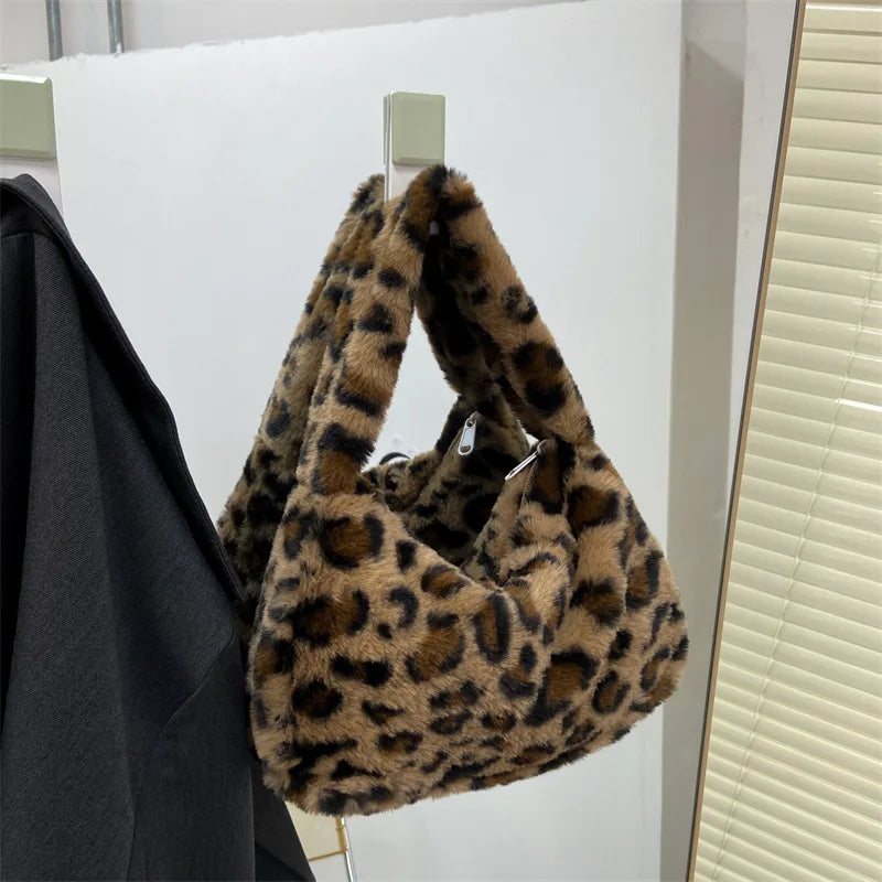 Faux Fur Animal Pattern Purse