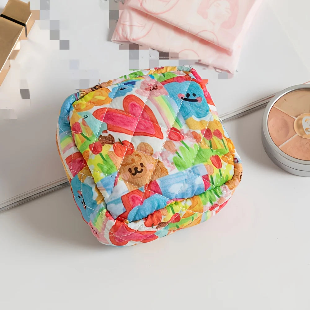 Colourful Quilted Pads Pouch (5 Designs) - Ice Cream Cake