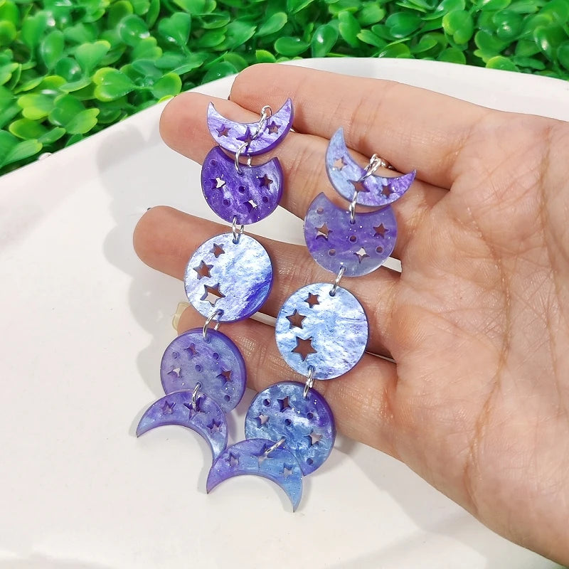 Moon Phases Drop Earrings