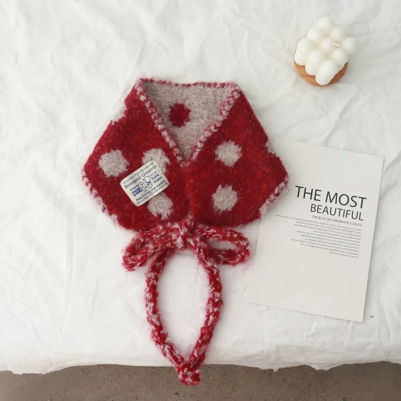 Polka Dot Earmuff Bonnet Scarf