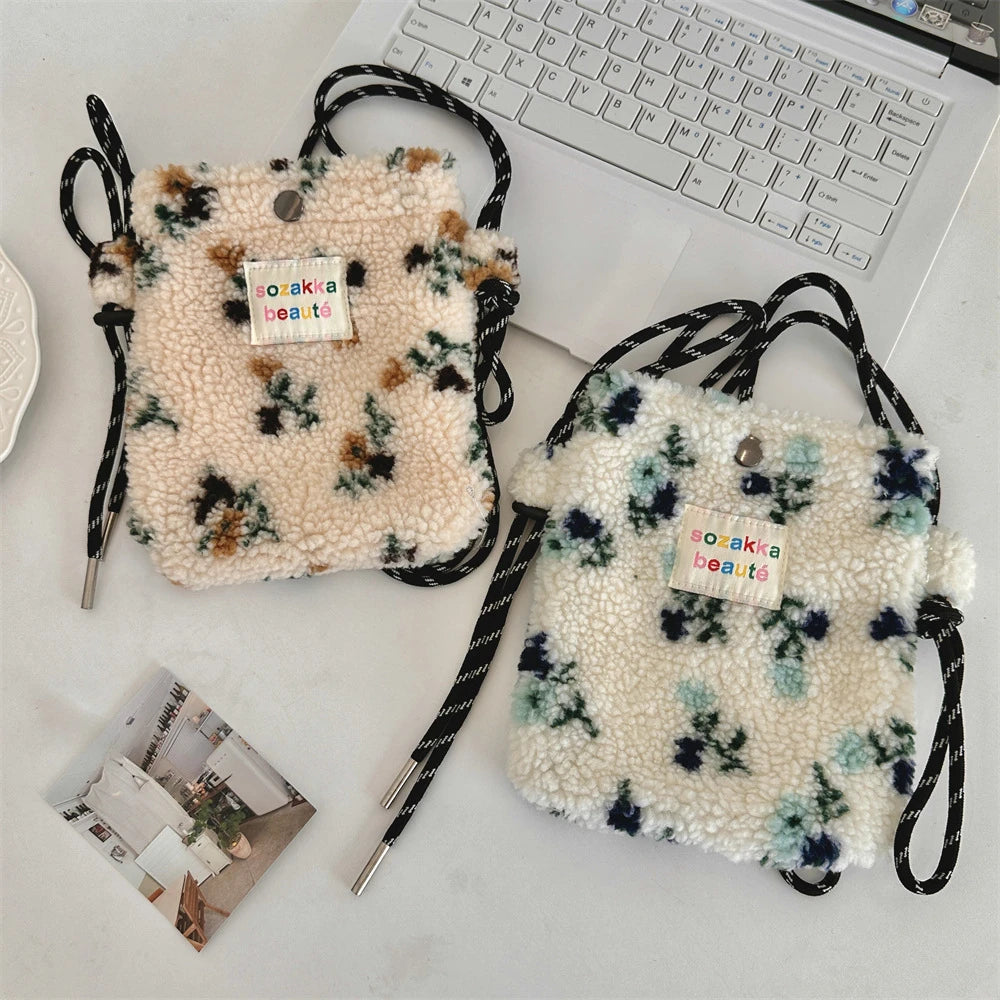 Teddy Fur Plush Pattern Shoulder Bag