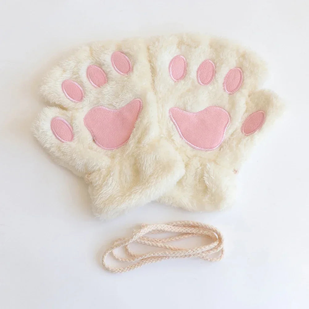 Plush Cat Paw Gloves