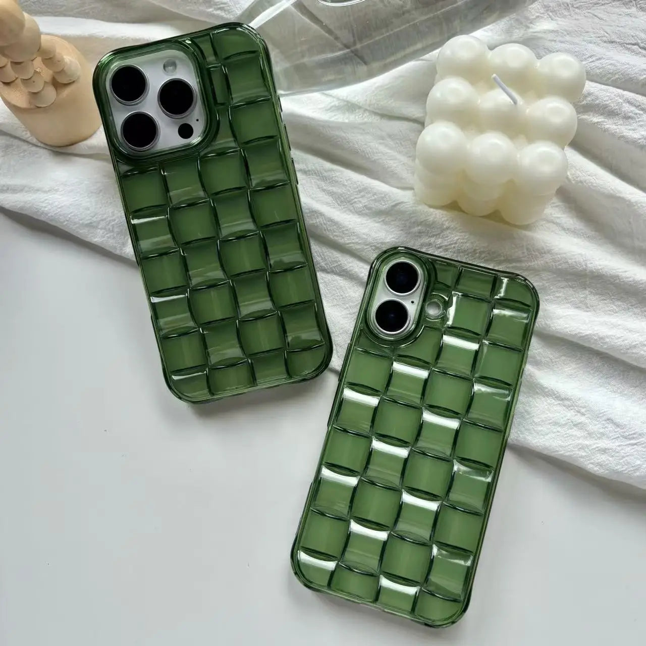 Green Woven Plaid iPhone Case