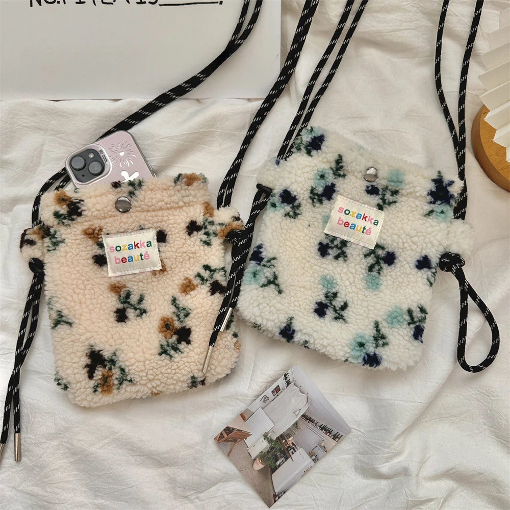 Teddy Fur Plush Pattern Shoulder Bag