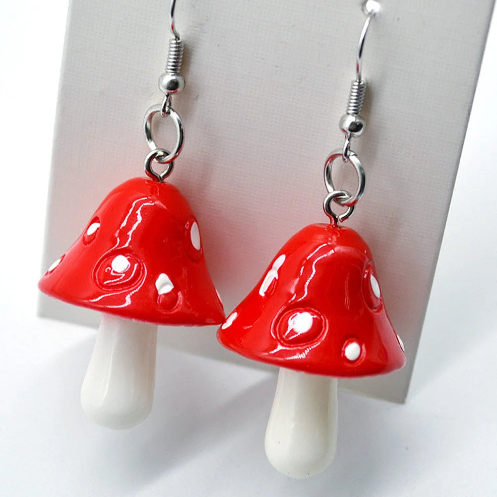 Cap Mushroom Earrings - Ice Cream Cake