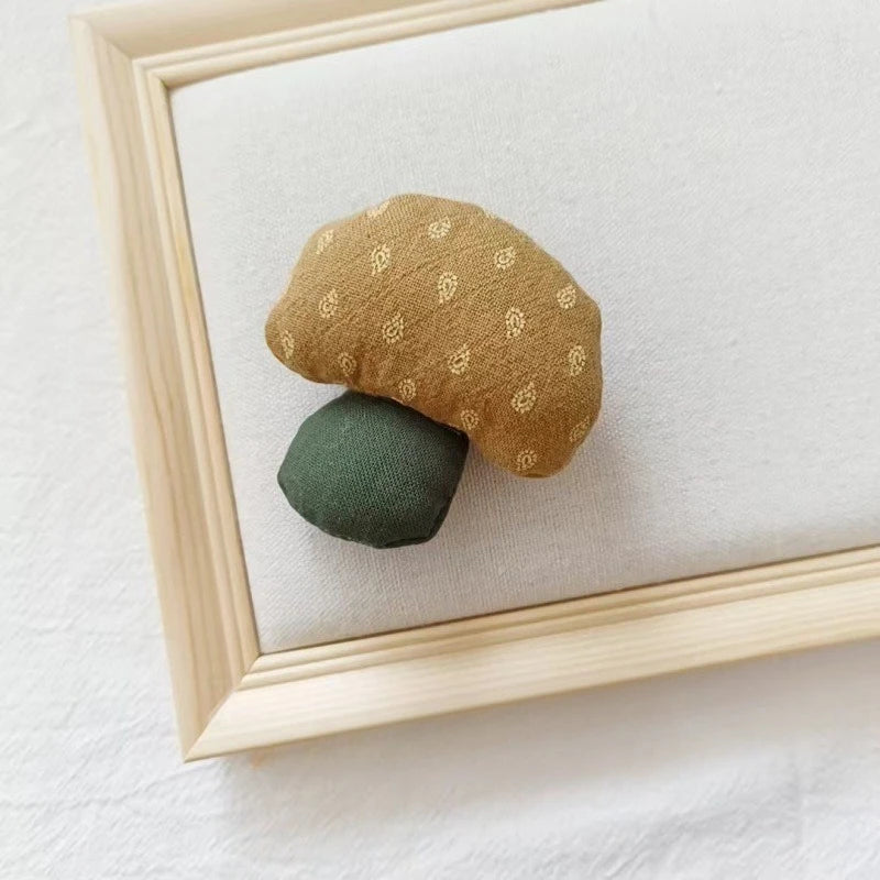 Cottagecore Fabric Mushroom Brooch