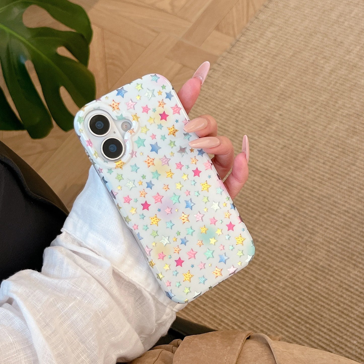Pastel Doodle Stars iPhone Case