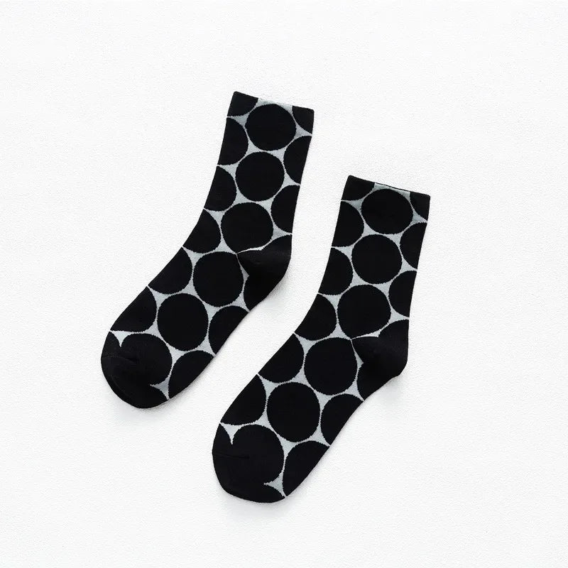 Stylish Dot Crew Socks - Ice Cream Cake