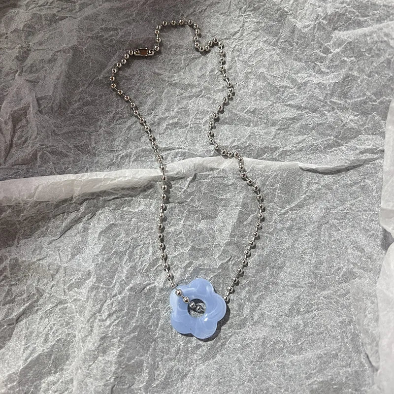 y2k Flower Pendant Necklace