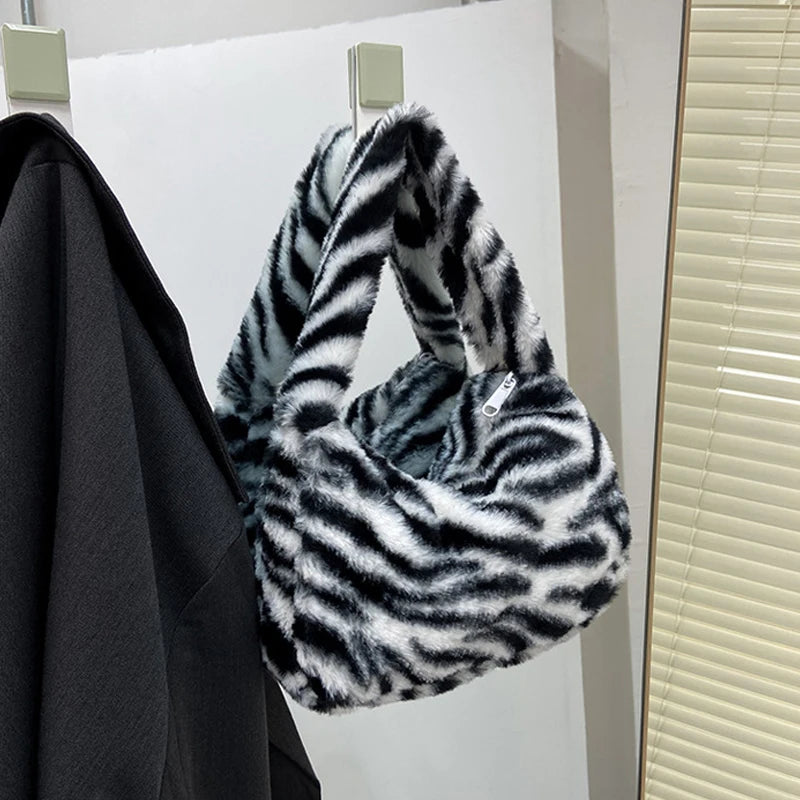 Faux Fur Animal Pattern Purse