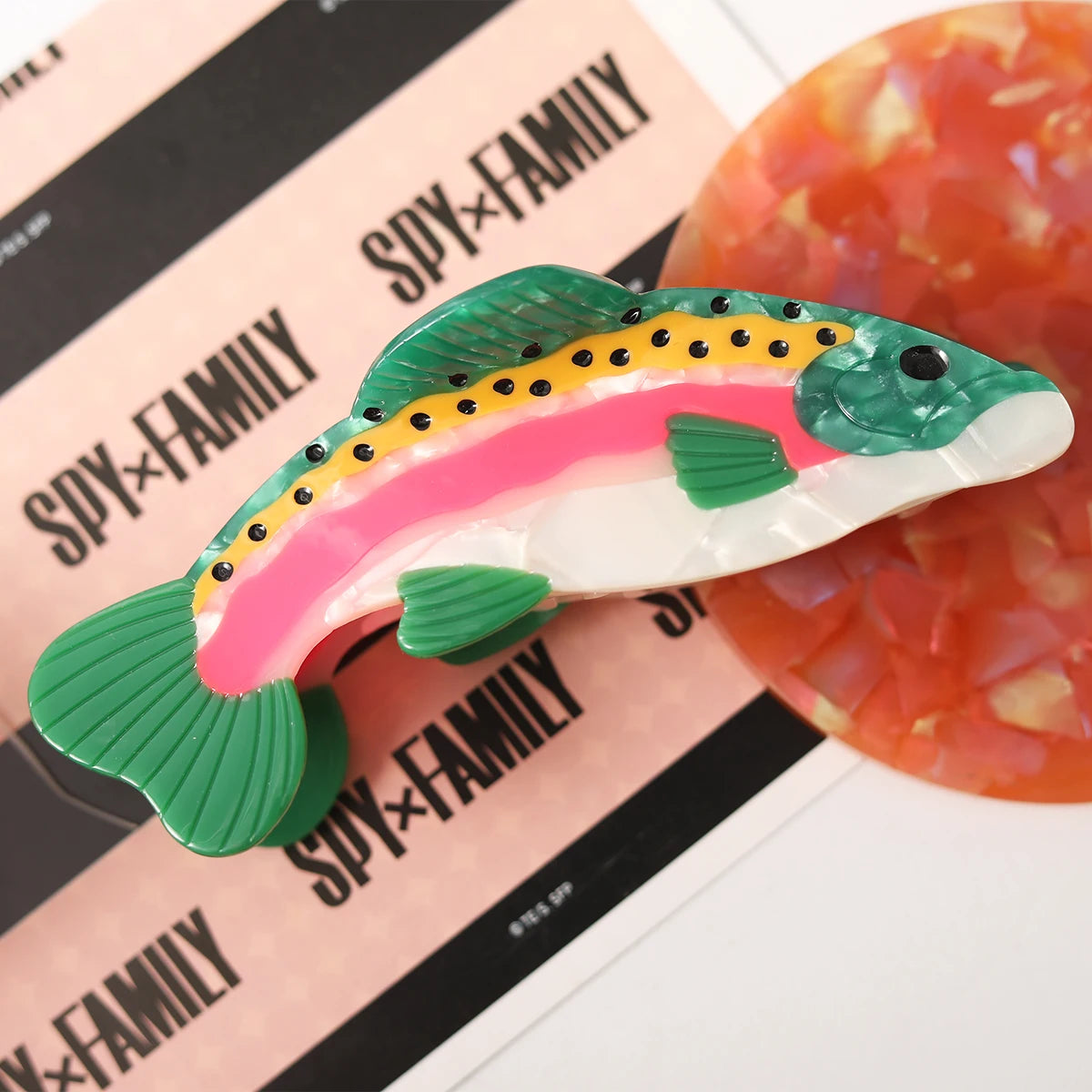 Glossy Acrylic Bass Fish Hair Claw Clip