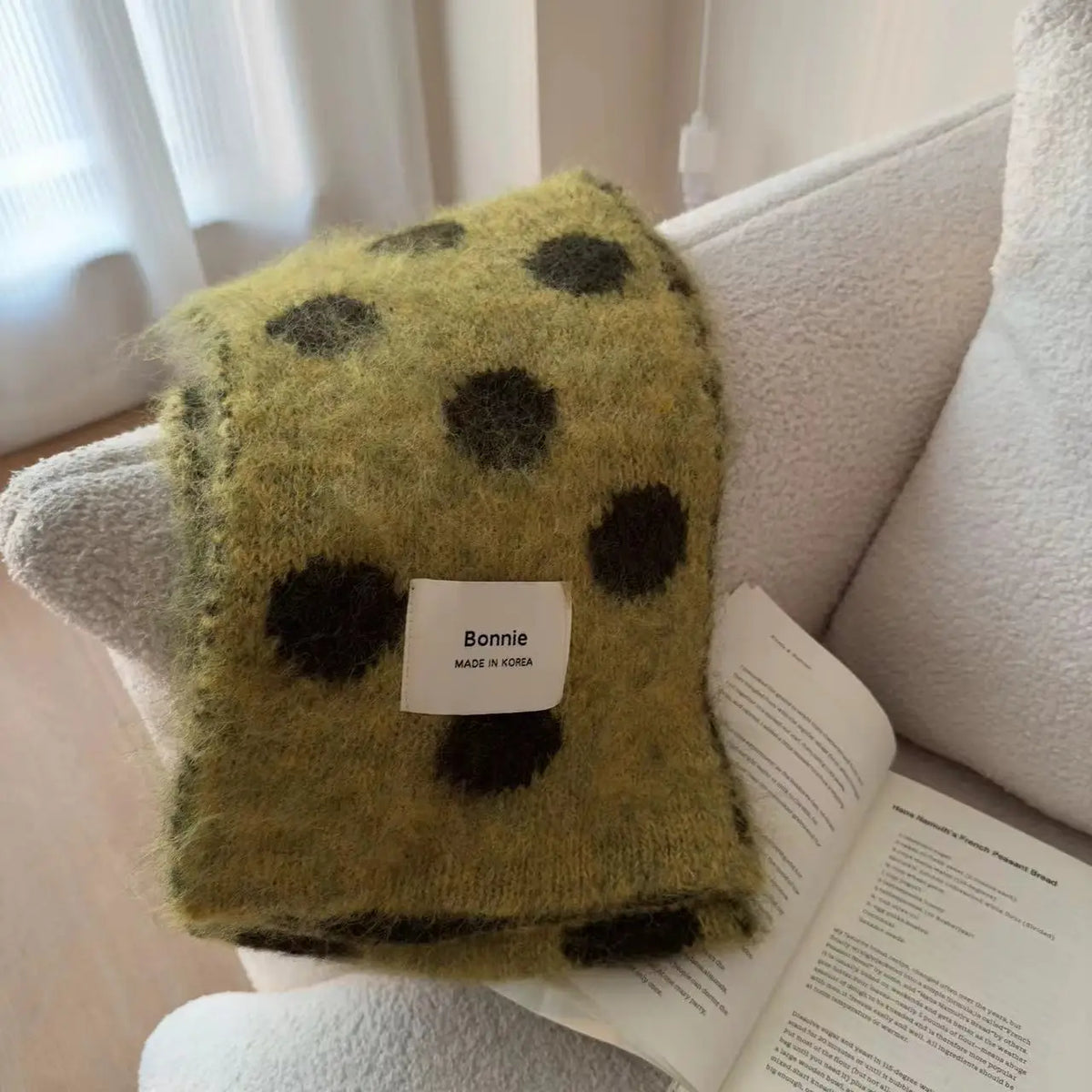 Polka Dot Fuzzy Scarf