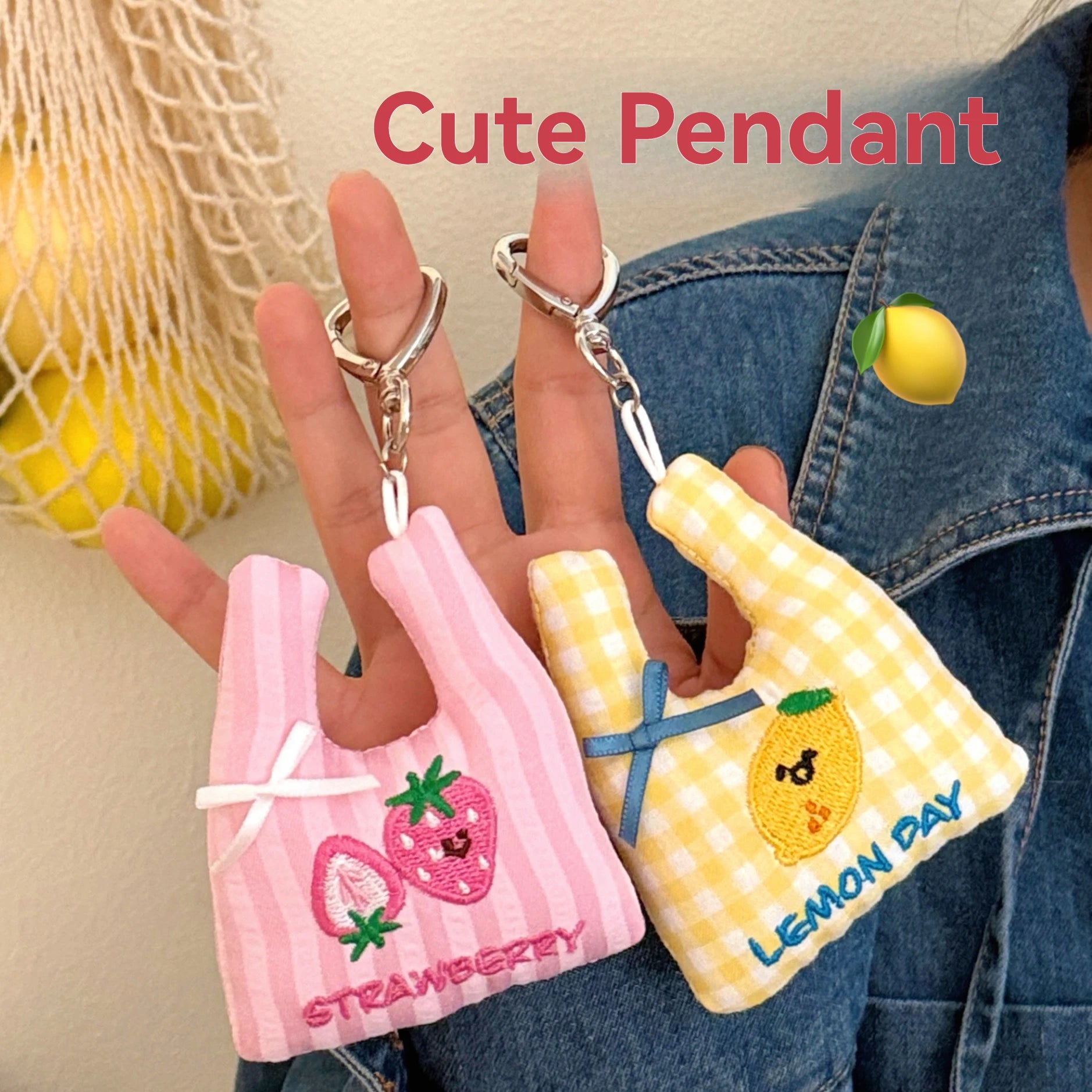 1/4 Pcs Cute Shopping Bag Doll Pendant Versatile Backpack Decoration Keychain Decoration Doll Pendant - Ice Cream Cake