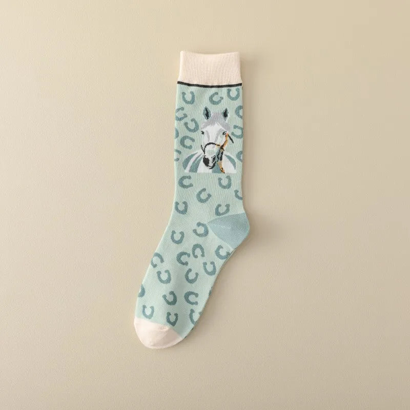 Horse Theme Crew Socks