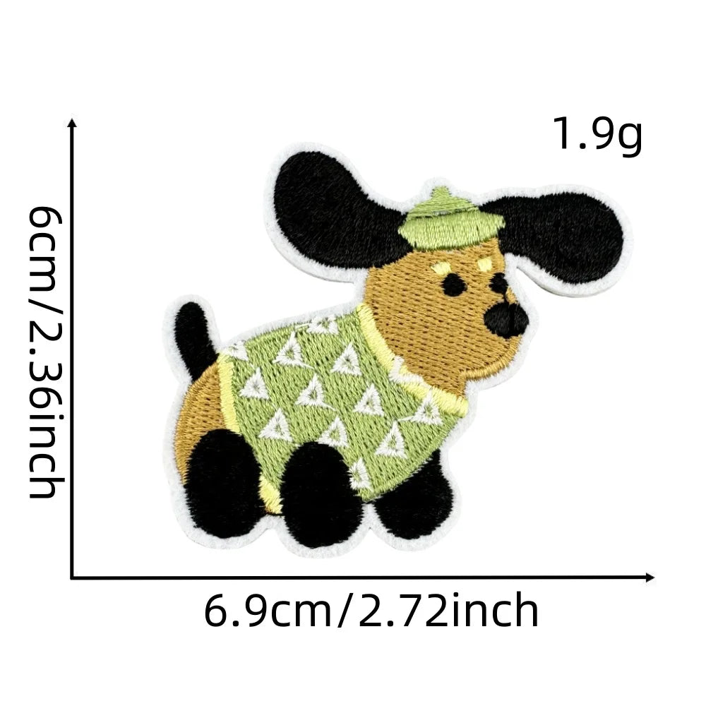 Cartoon Dachshund Embroidered Iron on Patch