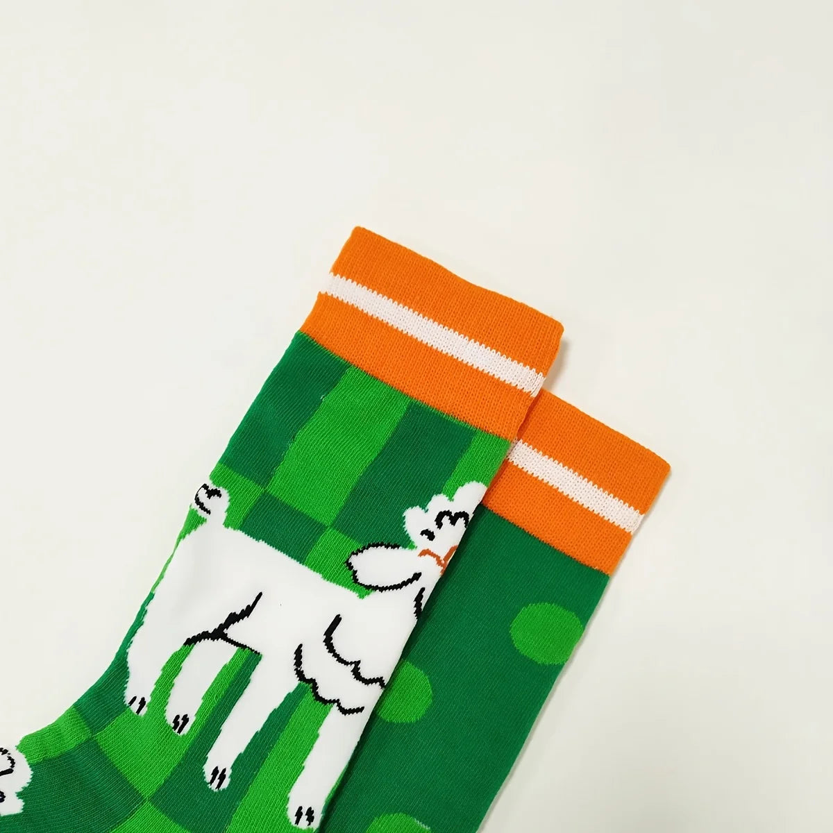Curly Poodle Crew Socks - Ice Cream Cake