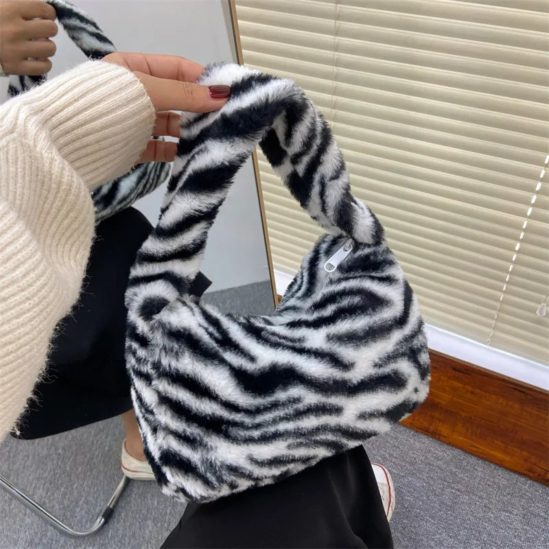 Faux Fur Animal Pattern Purse