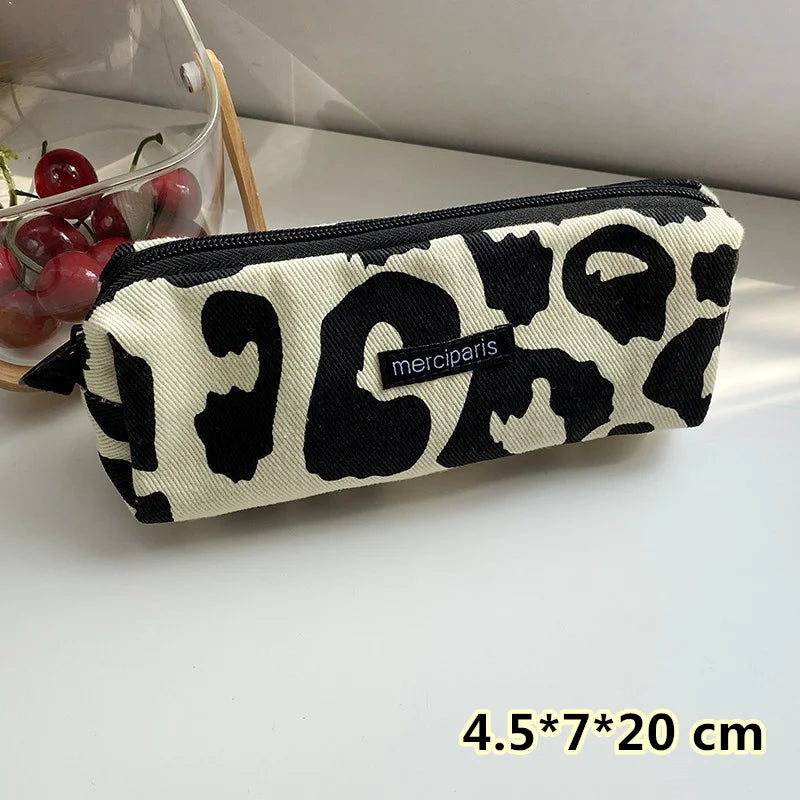 Korean Fashion Plaid Travel Makeup Kits Cosmetic Storage Bag Women Handbags Wallet Organizer Cute School Pencil Cases Pouch Bags - Ice Cream Cake