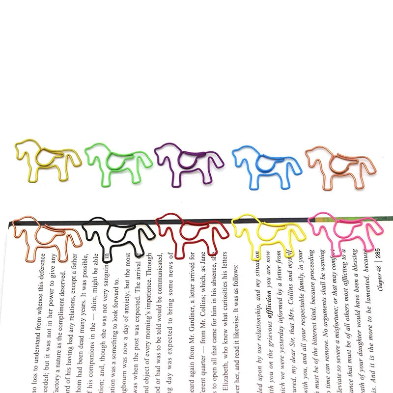 20-100pcs Color Pony Horse Paper Clip Special-shaped Paper Clip Animal Papeclips Creative Stationery Office School Supplies - Ice Cream Cake