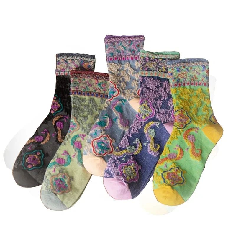 Paisley Crew Sock Set (Set of 5)