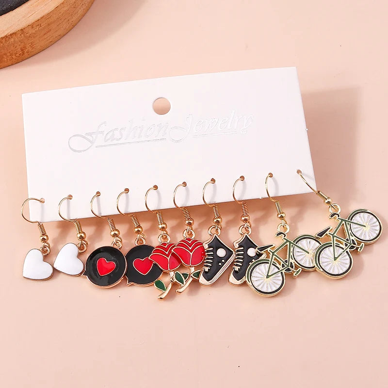 5 Pairs Cartoon Ice Cream Cookie Chocolate Donut Earrings for Women Girls 3D Food Dangle Earrings Kids Jewelry Gifts - Ice Cream Cake
