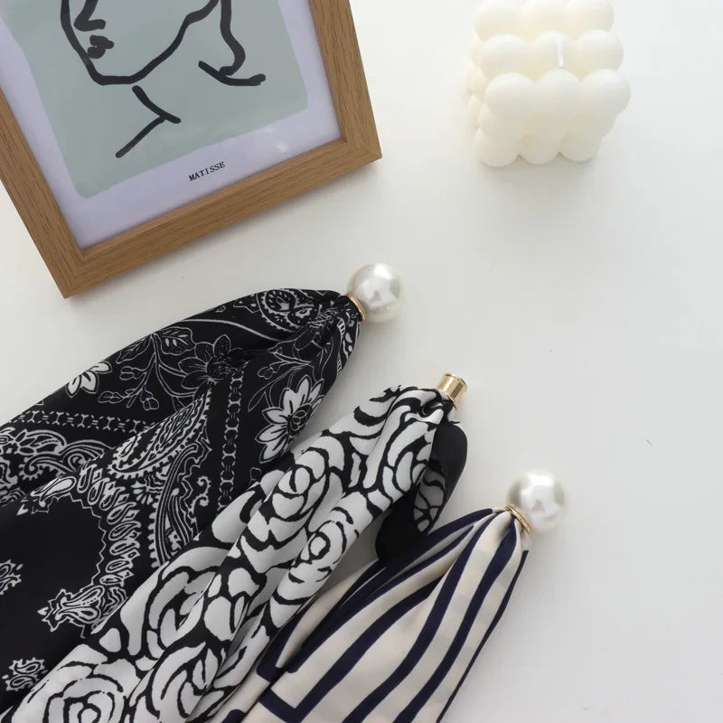 Faux Pearl Detail Scarf