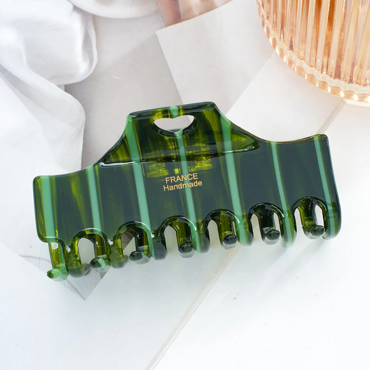 Glossy Stripe Acrylic Hair Claw