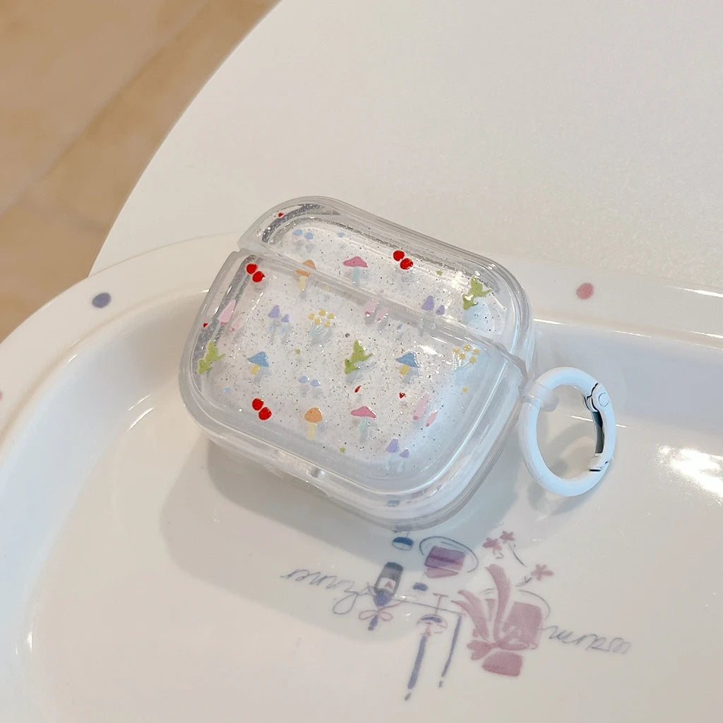 Glitter Mushroom AirPods Charger Case Cover