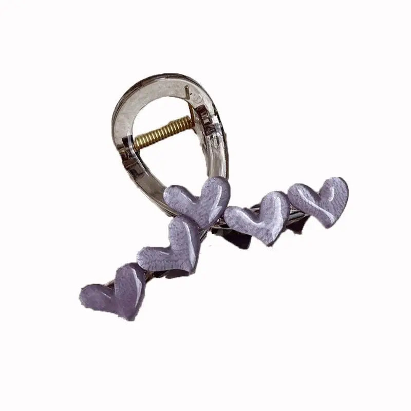 Row of Hearts Hair Claw Clip