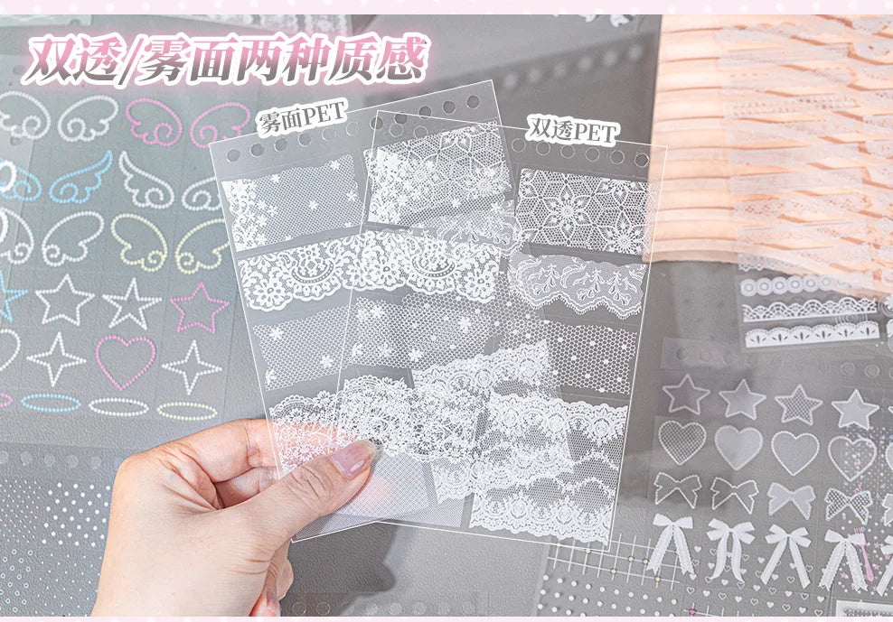 Filet Crochet Lace Sticker Book (30 Sheets)