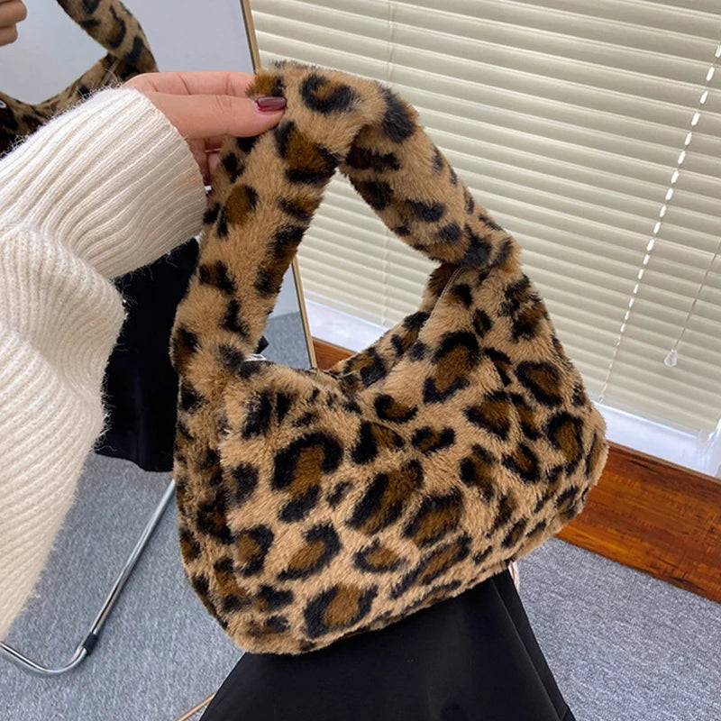 Faux Fur Animal Pattern Purse