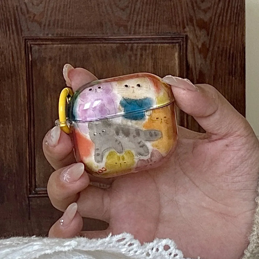 Pastel Cats AirPods Charger Case Cover