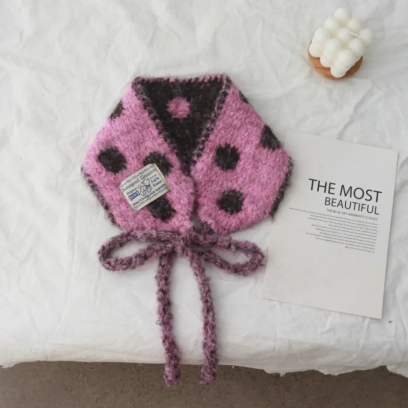 Polka Dot Earmuff Bonnet Scarf