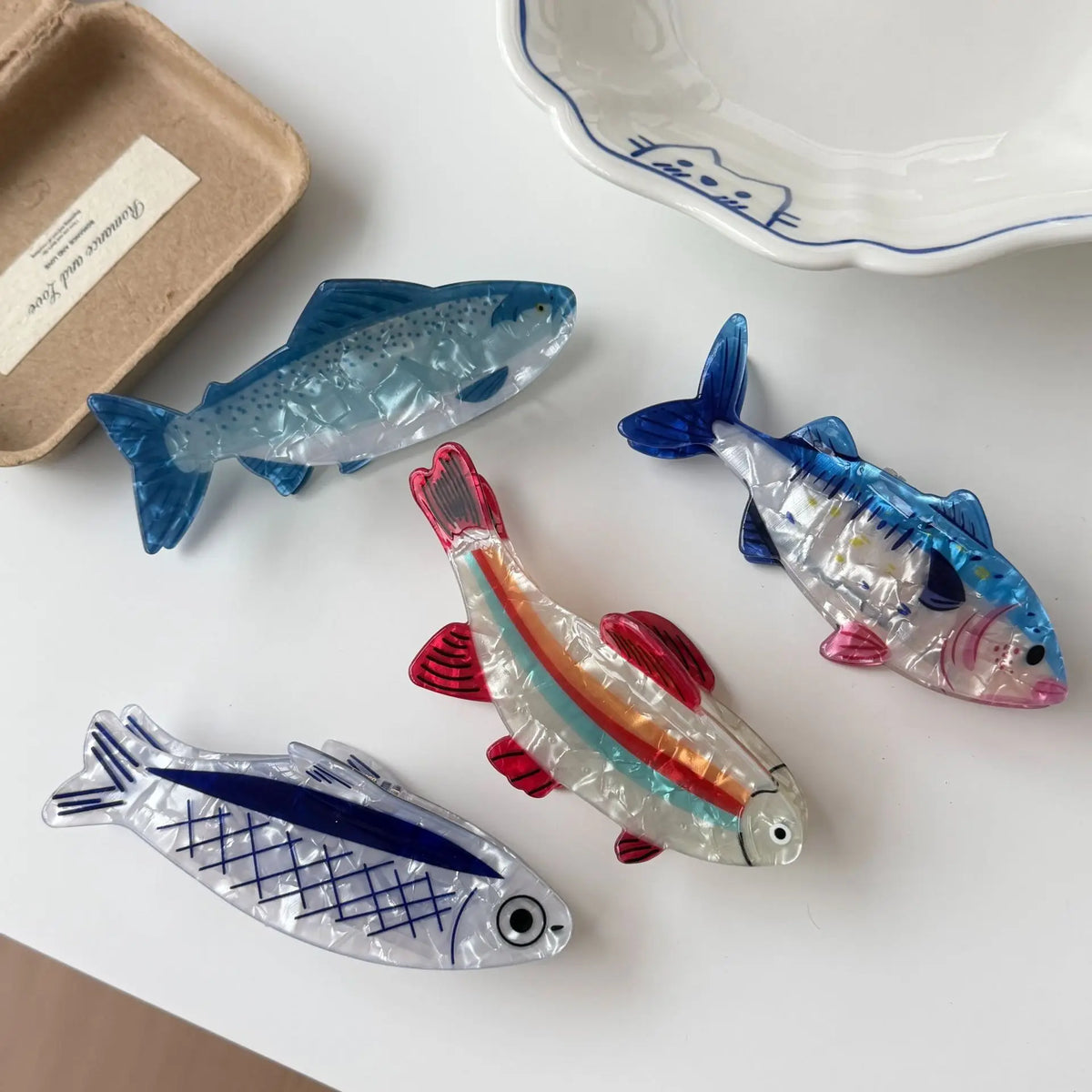 Glossy Acrylic Fish Hair Claw Clip