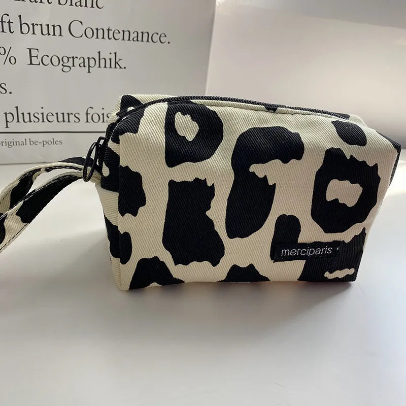 Korean Fashion Plaid Travel Makeup Kits Cosmetic Storage Bag Women Handbags Wallet Organizer Cute School Pencil Cases Pouch Bags - Ice Cream Cake